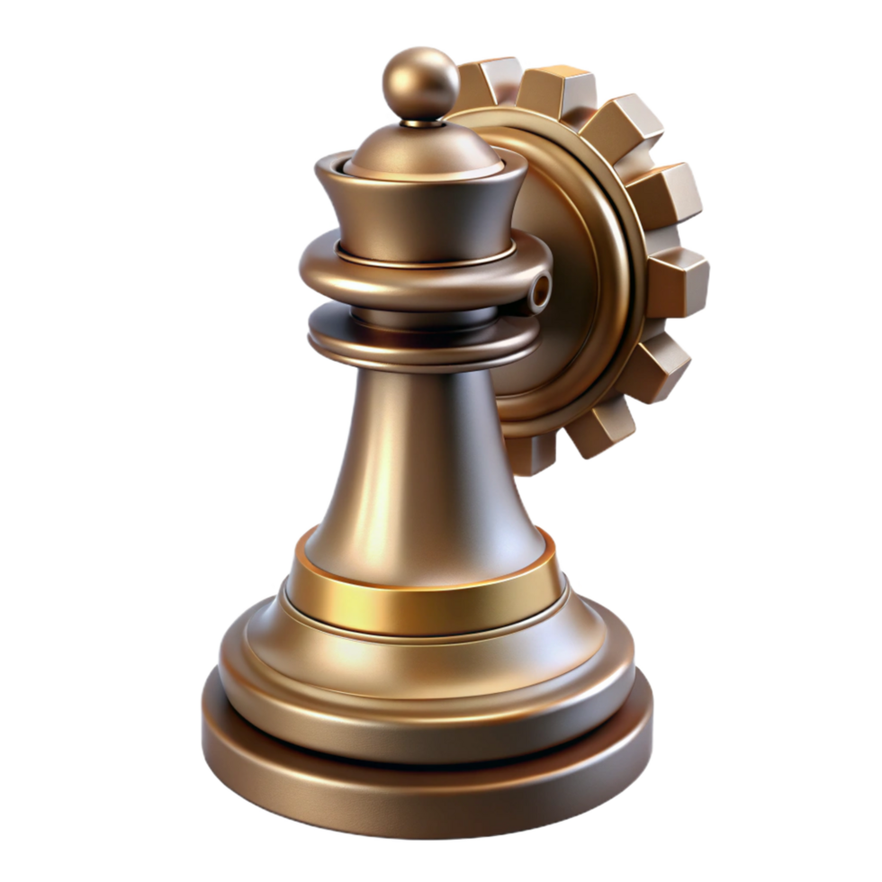 wonderful vintage Steampunk chess piece queen with intricate gears and clockwork high quality png