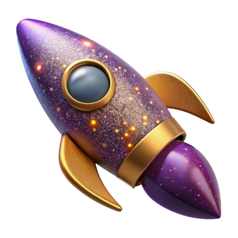 dramatic contemporary Rocket with Fins Deployed Cutout Isolated Element png