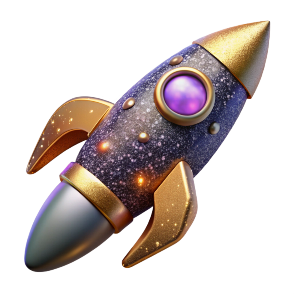 extraordinary abstract Rocket with Fins Deployed Cutout Isolated Element premium png