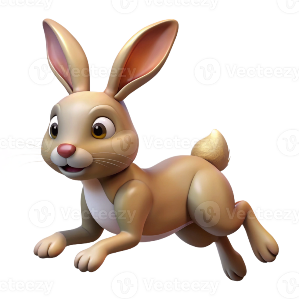 beautiful minimalist A hopping rabbit high quality png