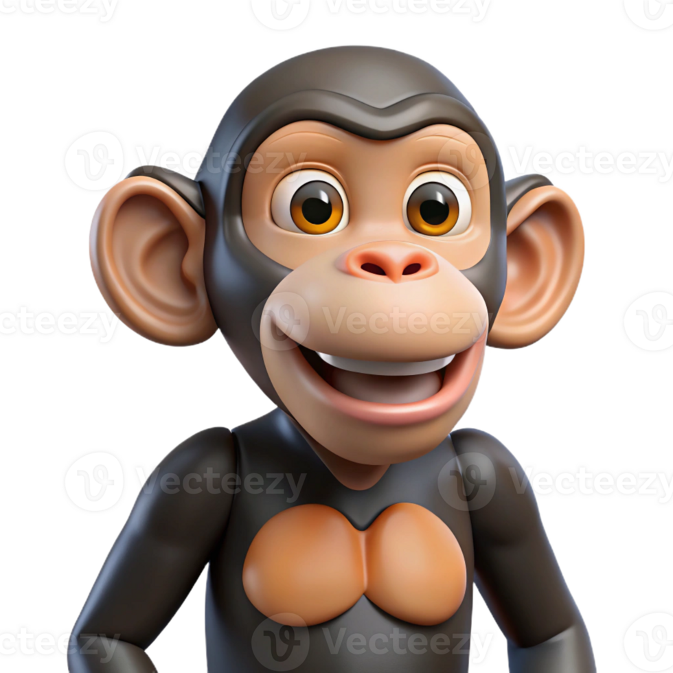 elegant modern A playful chimpanzee detailed png