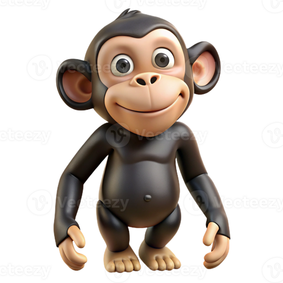 serene minimalist A playful chimpanzee professional png