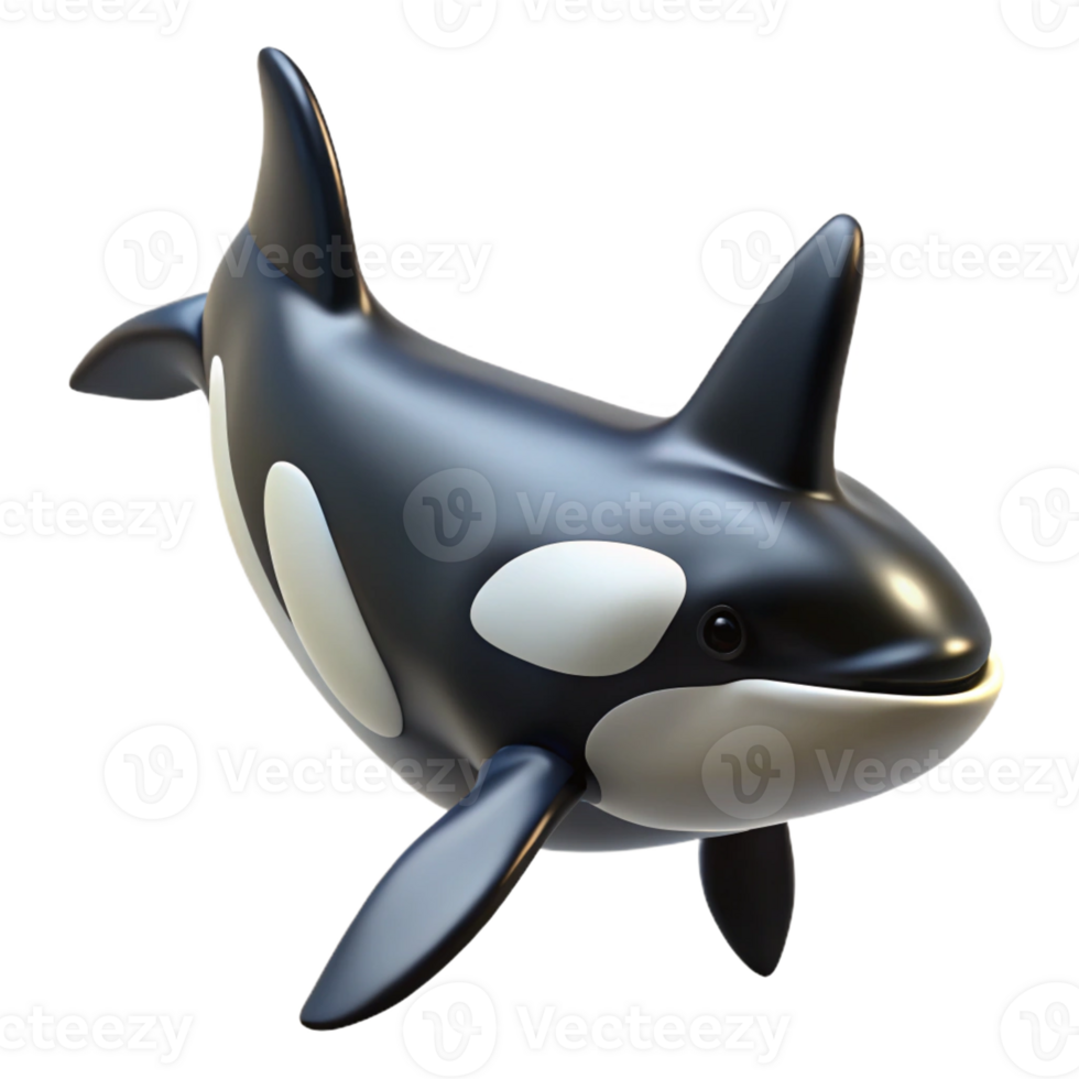 serene minimalist A swimming orca high quality png