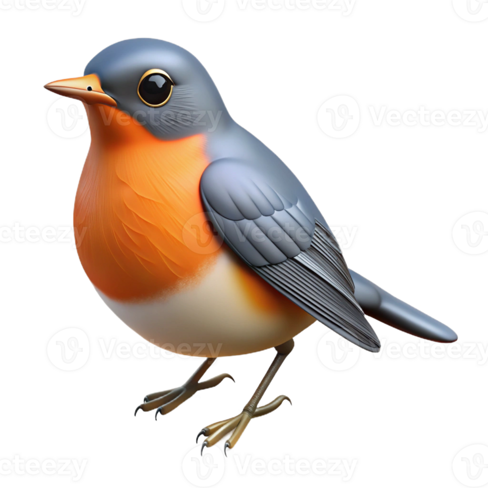 impressive modern A perched American robin original png
