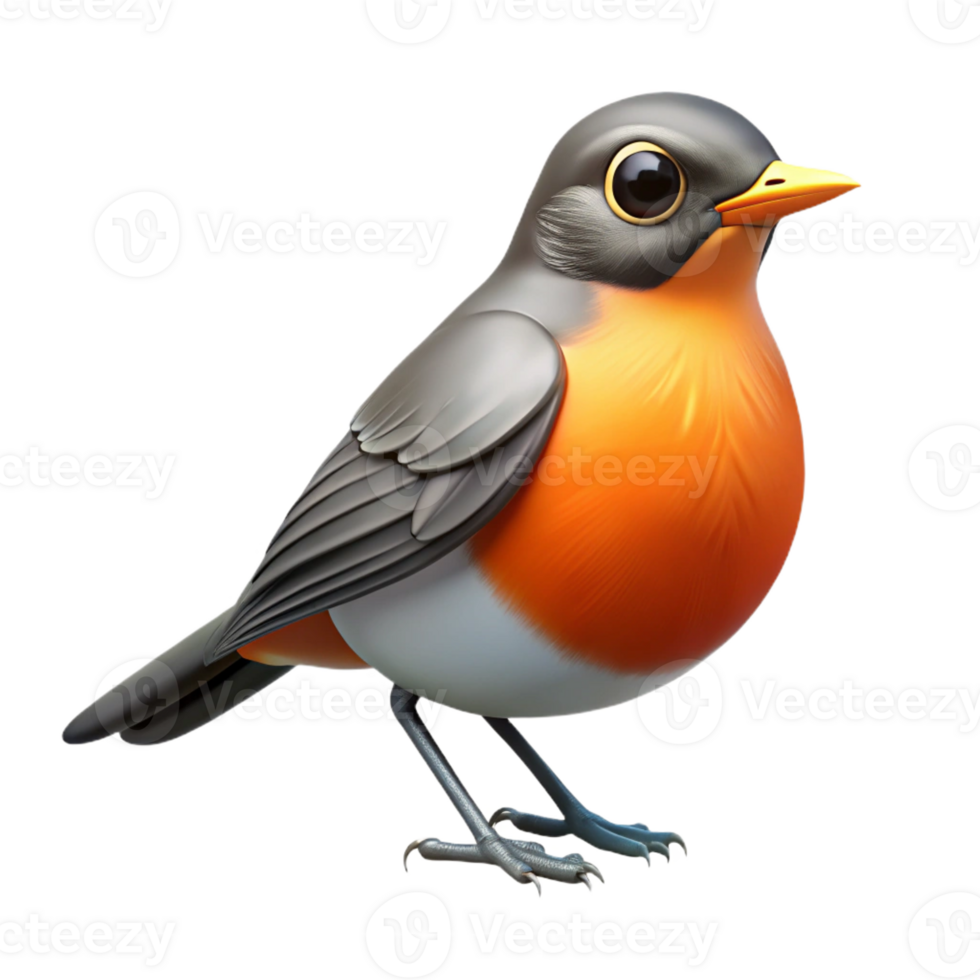 wonderful traditional A perched American robin exclusive png