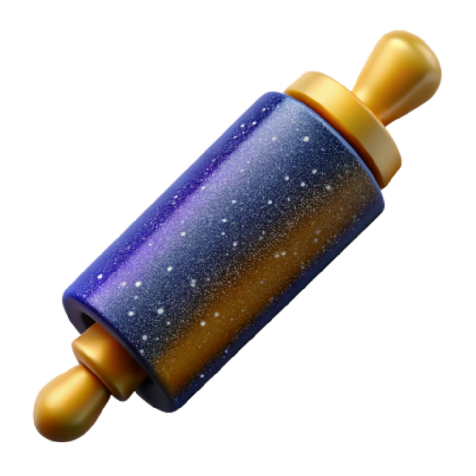 beautiful classic Rolling Pin Top View Isolated Transparent Background professional png