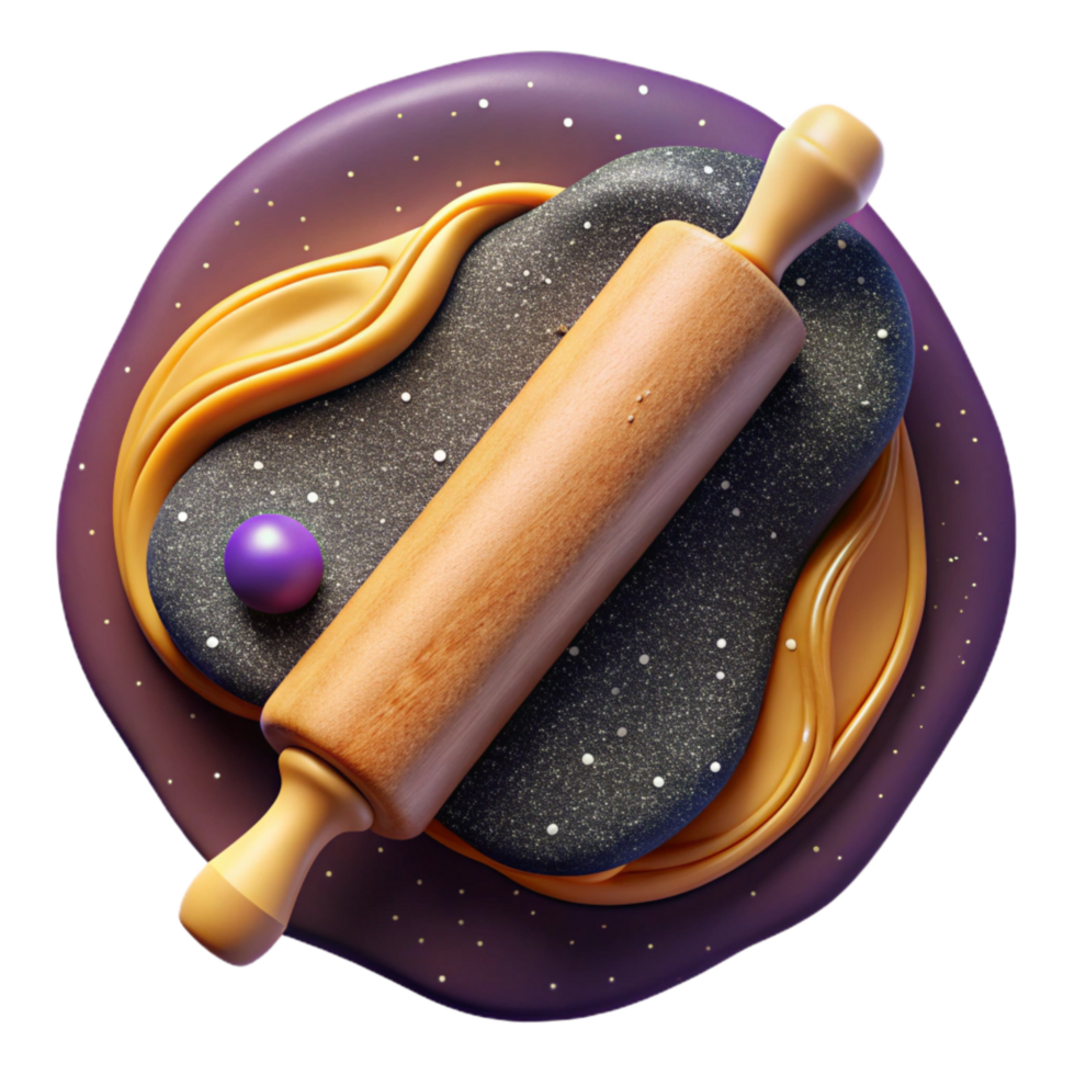 extraordinary traditional Rolling Pin Top View Isolated Transparent Background authentic png