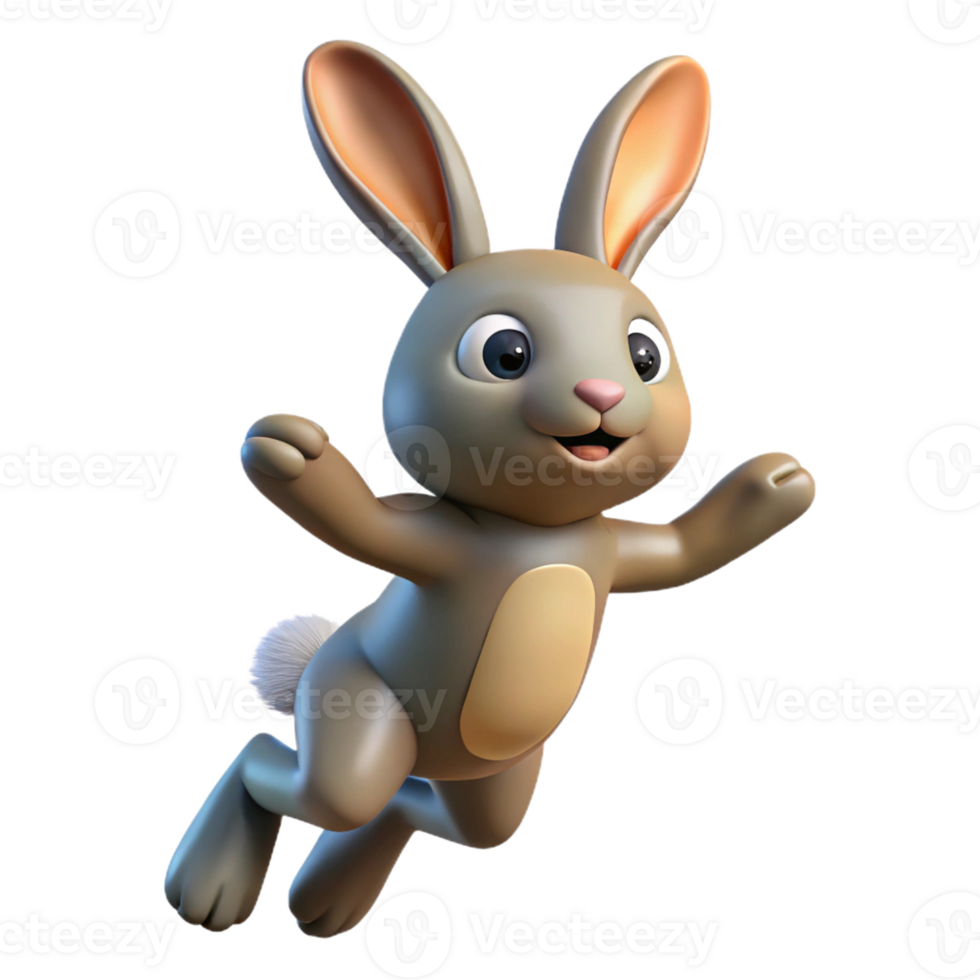 impressive creative A rabbit in mid-hop premium png