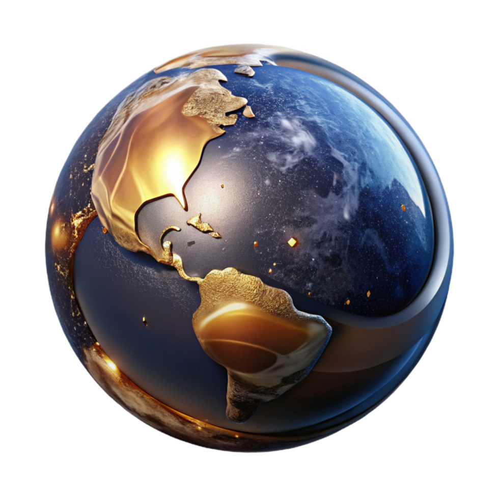 stunning rustic Rotating Earth Angled View with Transparent Background genuine png