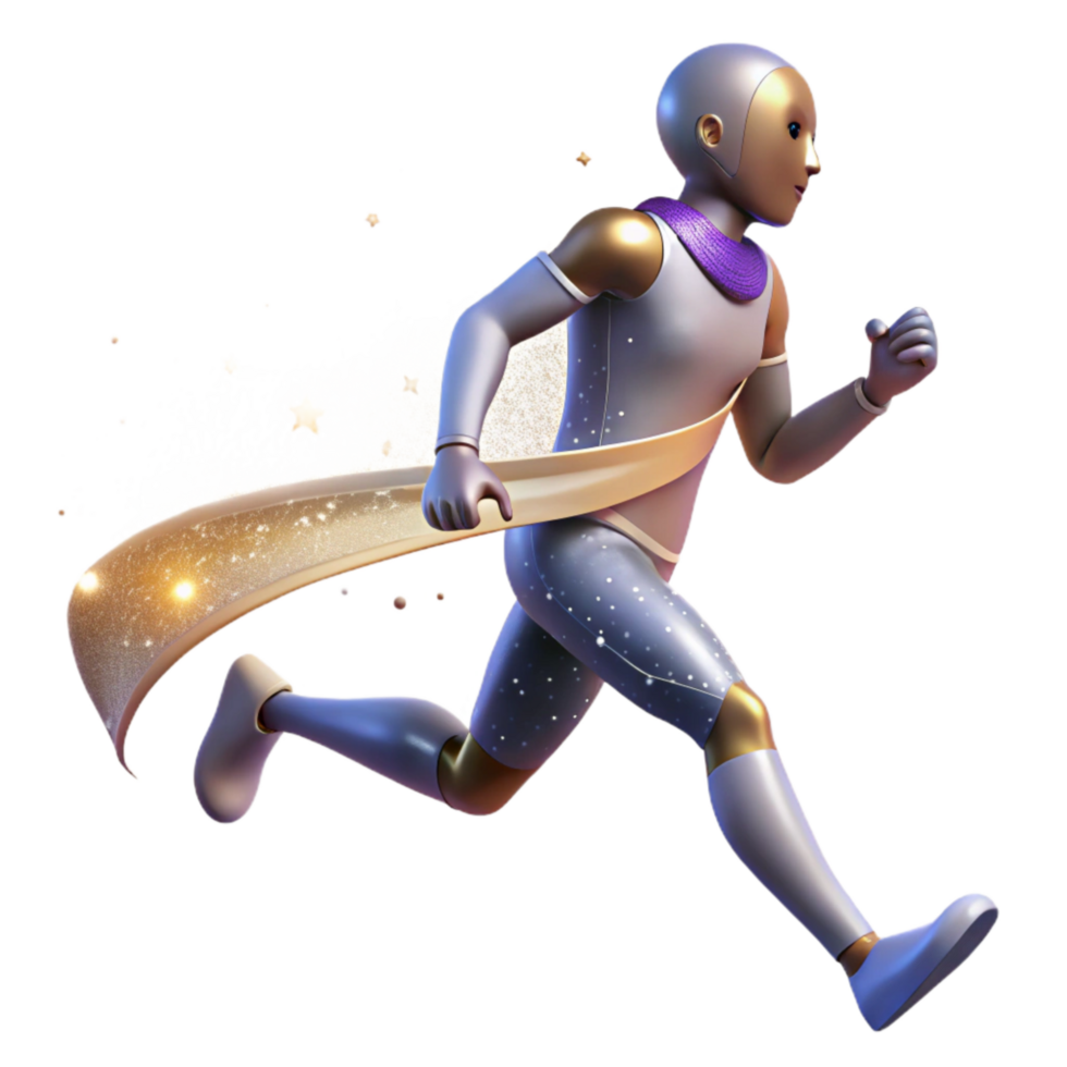 serene vintage Runner Crossing Finish Line Transparent detailed png