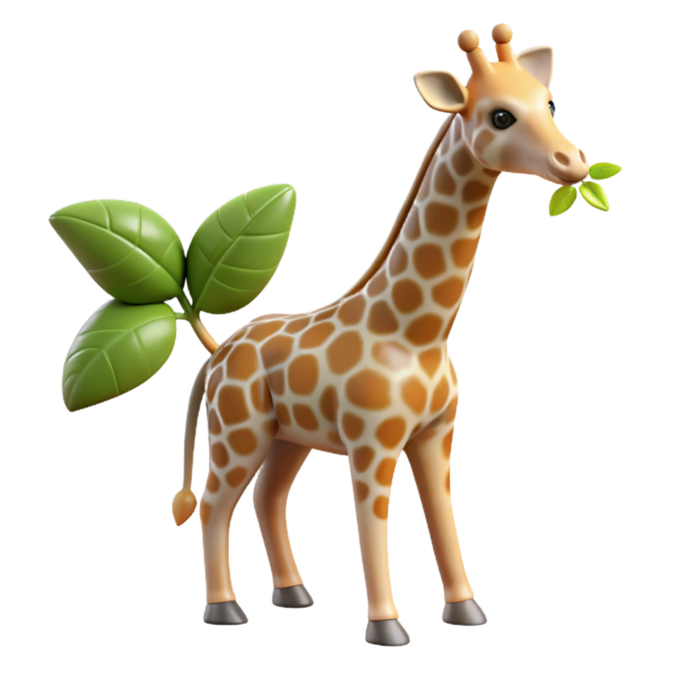 serene traditional A giraffe reaching for leaves leaves removed after generation original png