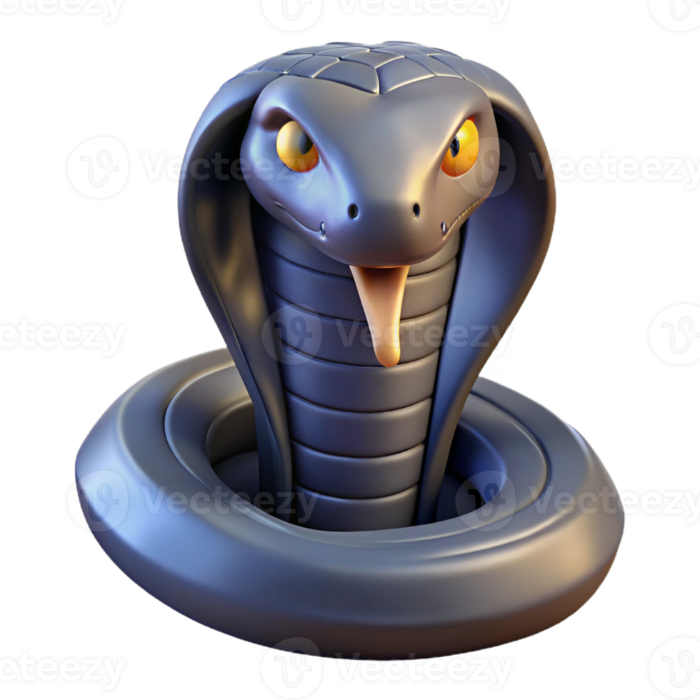 serene abstract A cobra with hood expanded authentic png