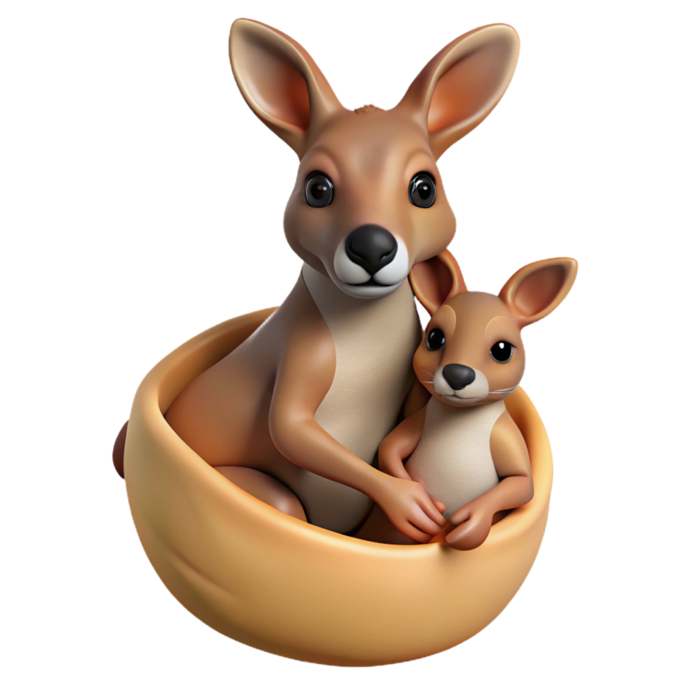 dramatic traditional A kangaroo joey in its mother's pouch mother removed after generation genuine png