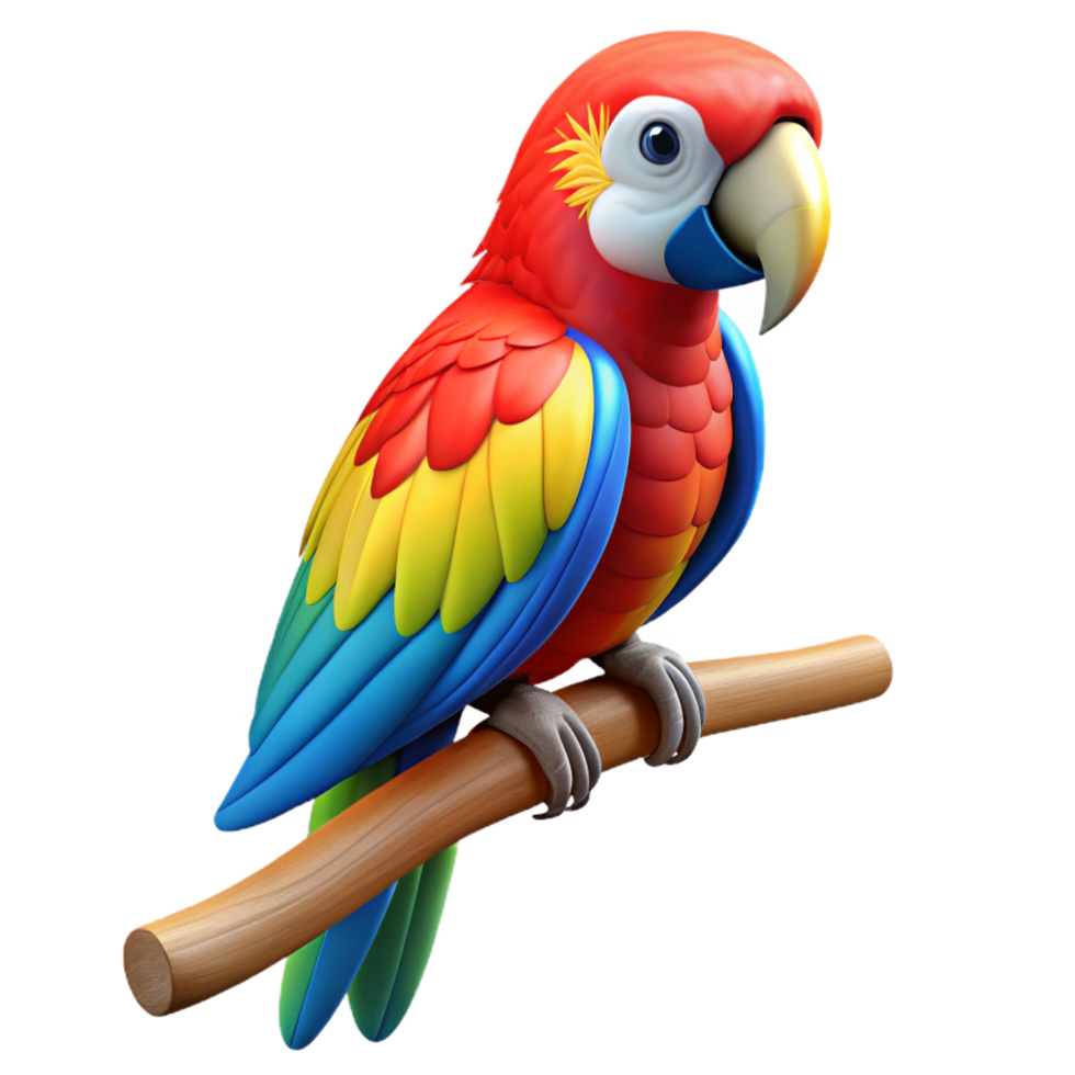 impressive minimalist A colorful macaw parrot perched on a branch branch not visible exclusive png