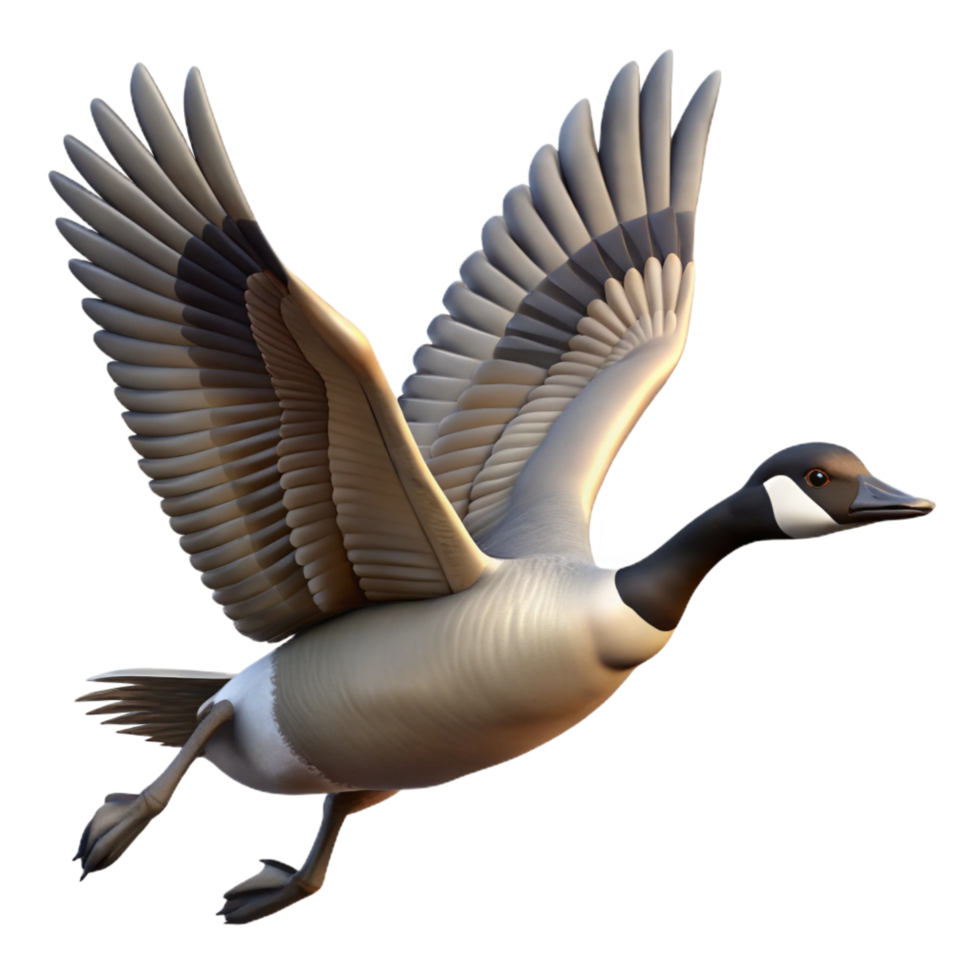 dramatic abstract A flock of Canada geese in flight individual goose focus authentic png