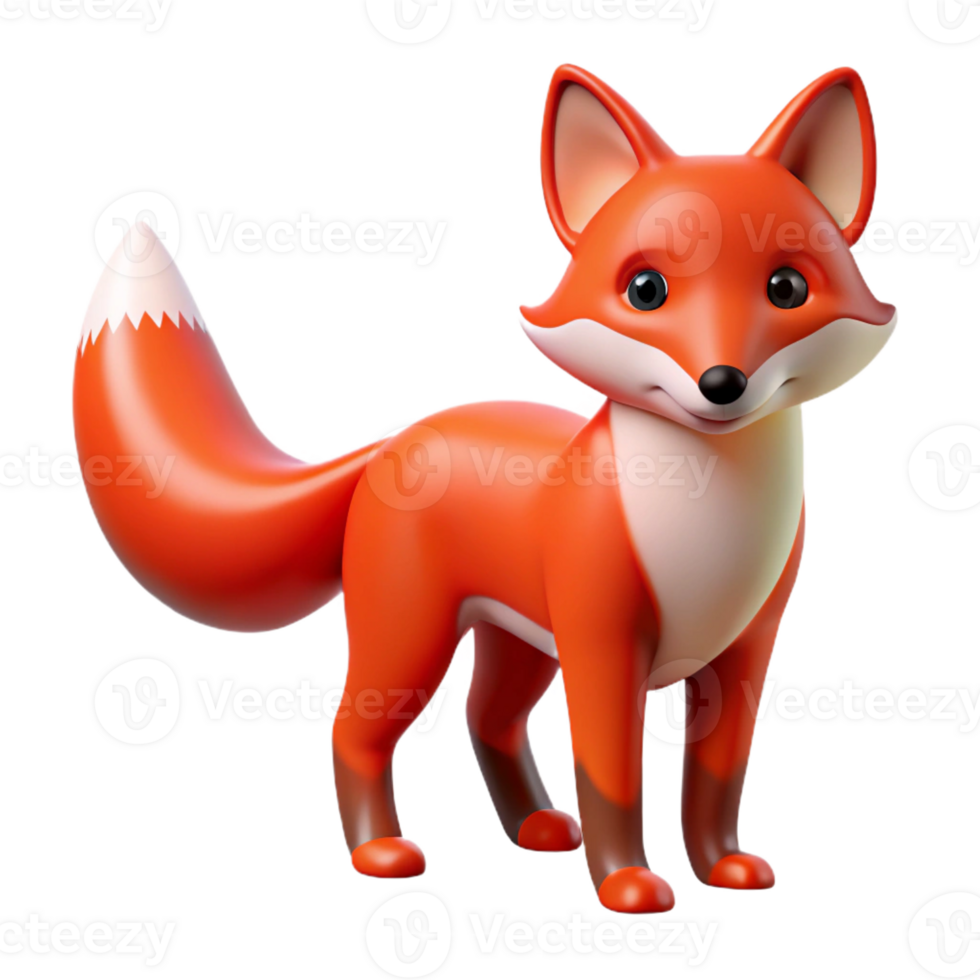 impressive rustic A red fox with a bushy tail authentic png