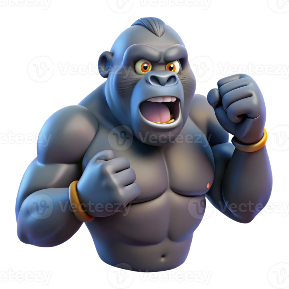 magnificent creative A gorilla beating its chest original png