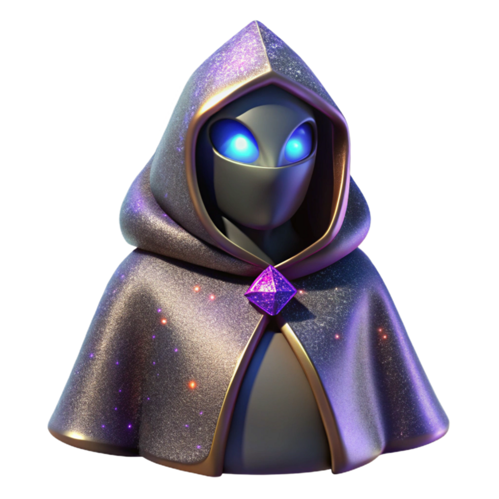 serene minimalist Shadowy Figure in Hooded Cloak Isolated Element authentic png