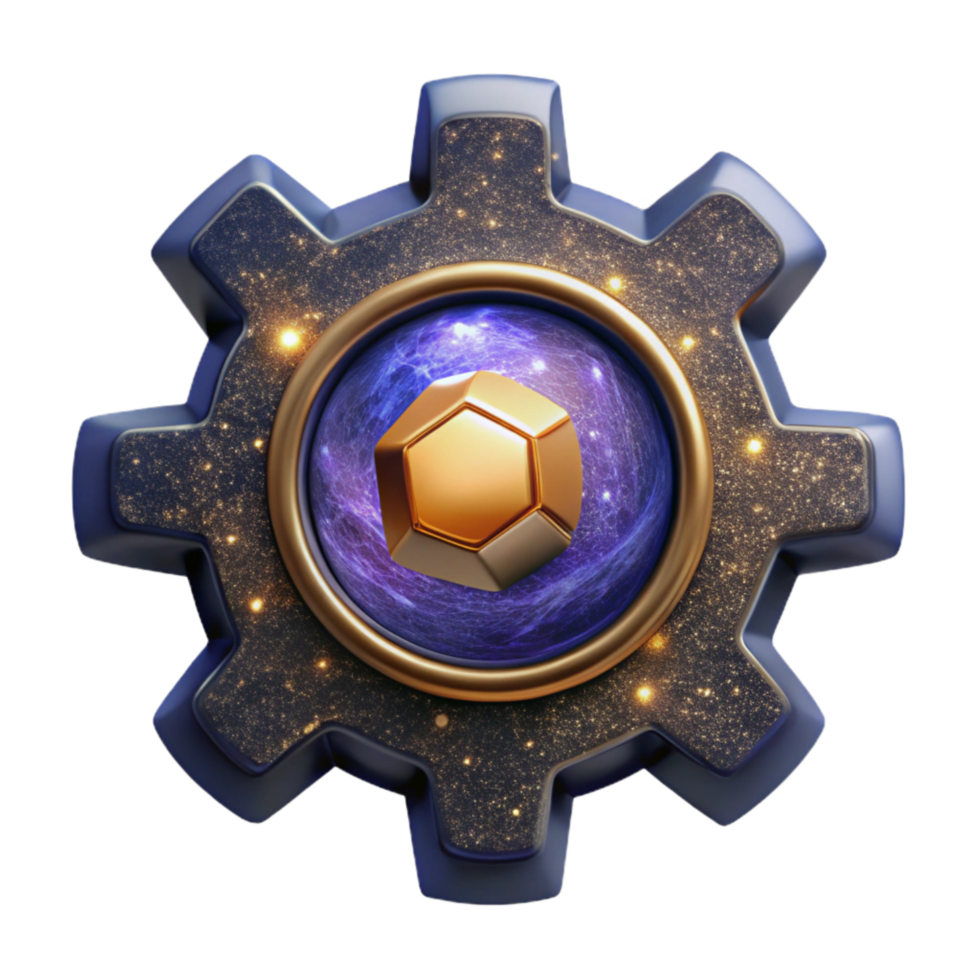 magnificent artistic Settings Icon Cutout with Gear Symbol authentic png