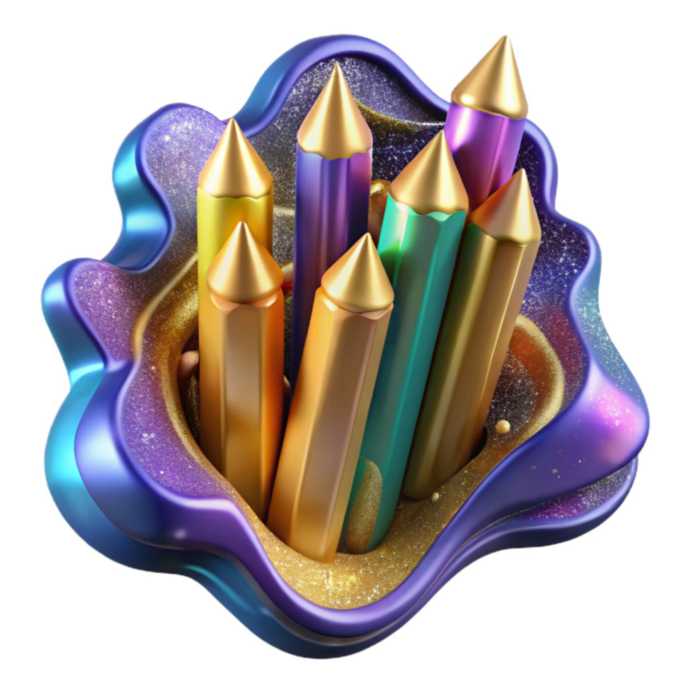 impressive modern Set of Colorful Pencils Top View Cutout high quality png