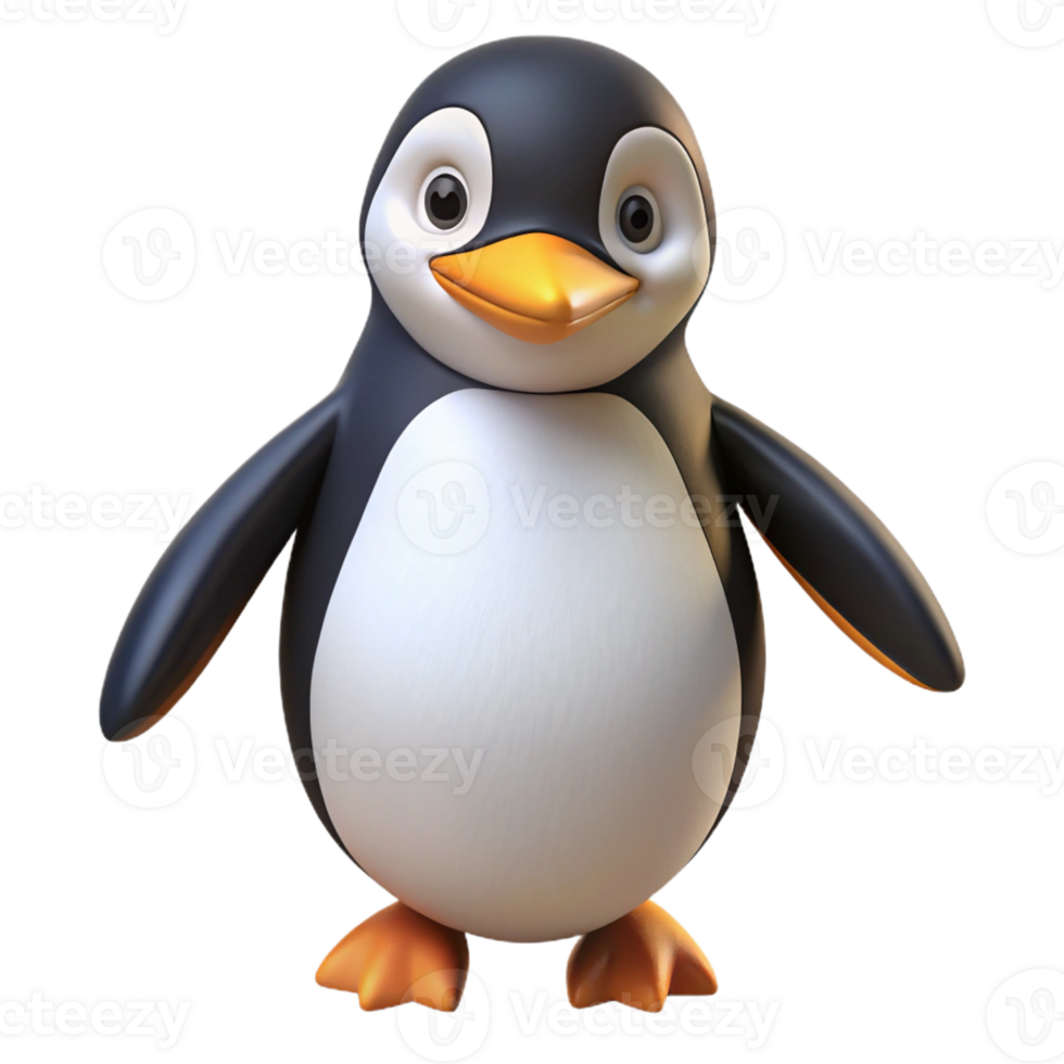 serene modern A penguin waddling high resolution png
