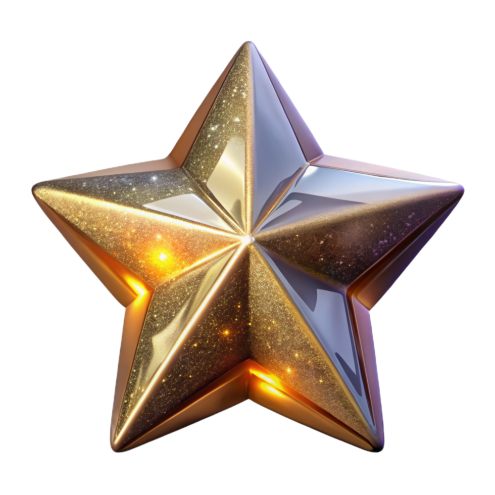 elegant abstract Shining Star Isolated on Transparent Background high quality png
