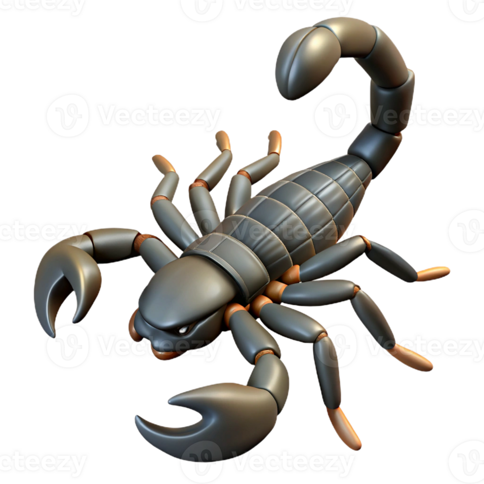 dramatic vintage A scorpion with its tail raised original png