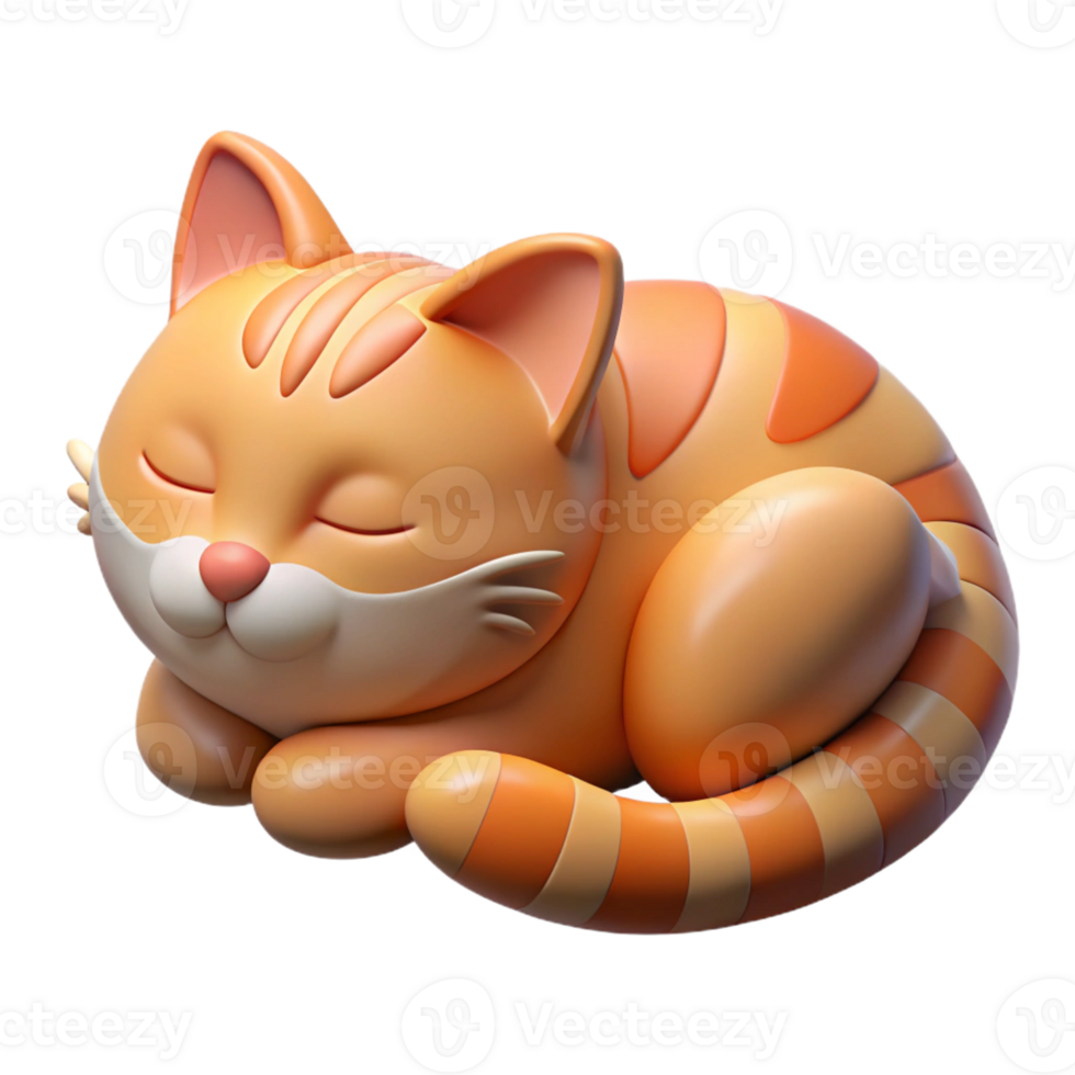 impressive abstract A tabby cat sleeping premium png