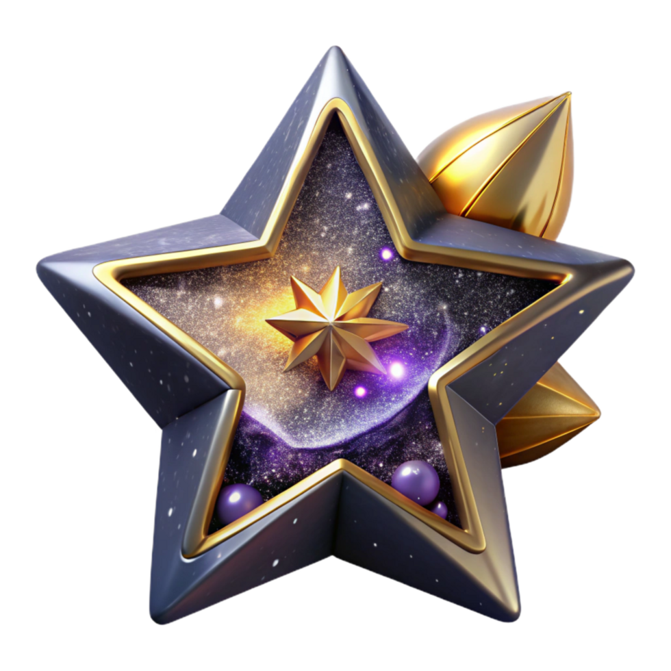 impressive classic Shining Star with Glow Effect Cutout premium png
