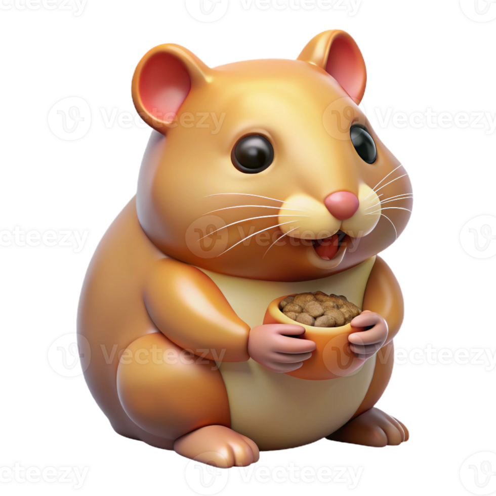 magnificent vintage A hamster eating a seed authentic png