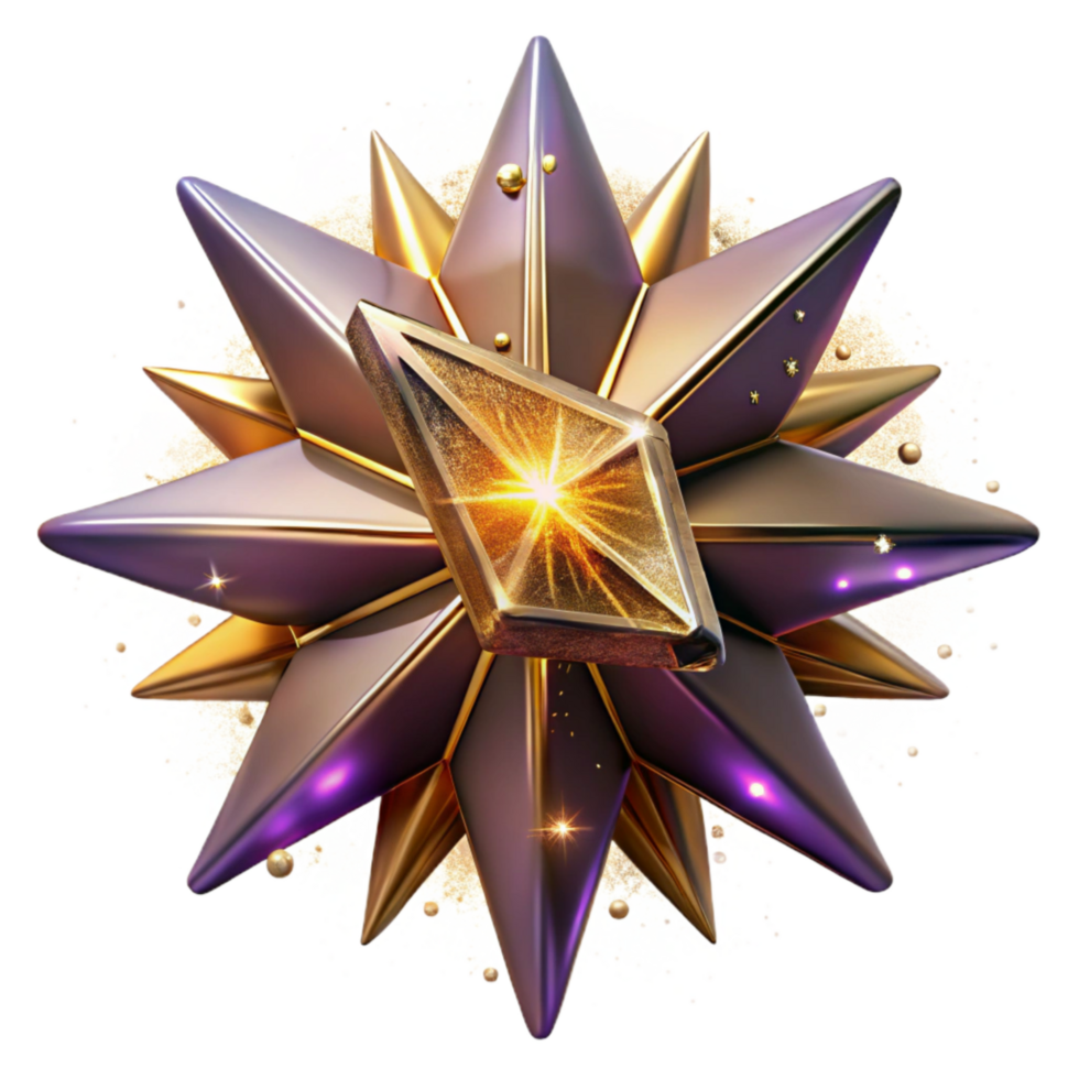 vibrant artistic Shining Star with Burst Effect Cutout original png