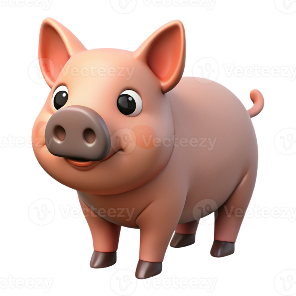 wonderful vintage A pot-bellied pig standing 4K png
