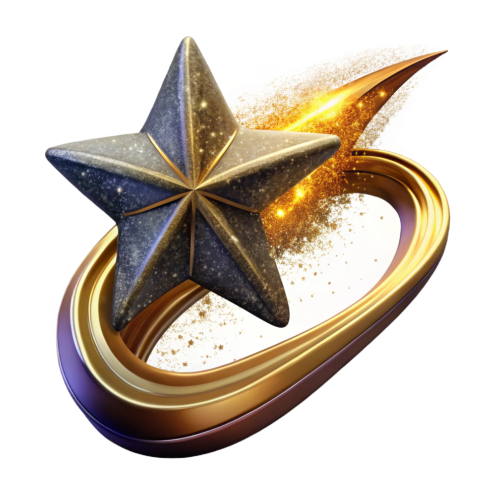 impressive classic Shining Star with Trail Effect Cutout premium png