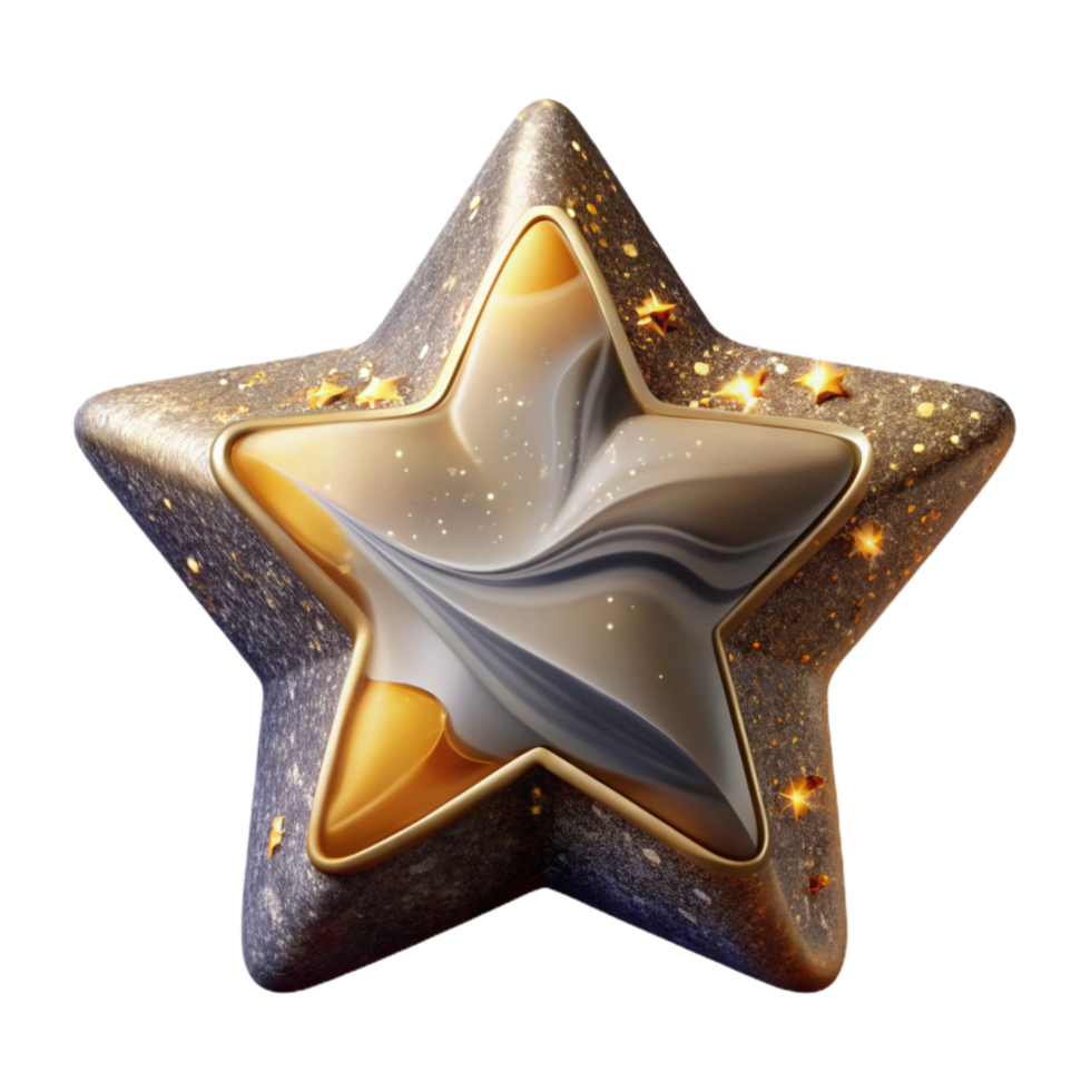serene vintage Shining Star with Twinkle Effect Cutout authentic png