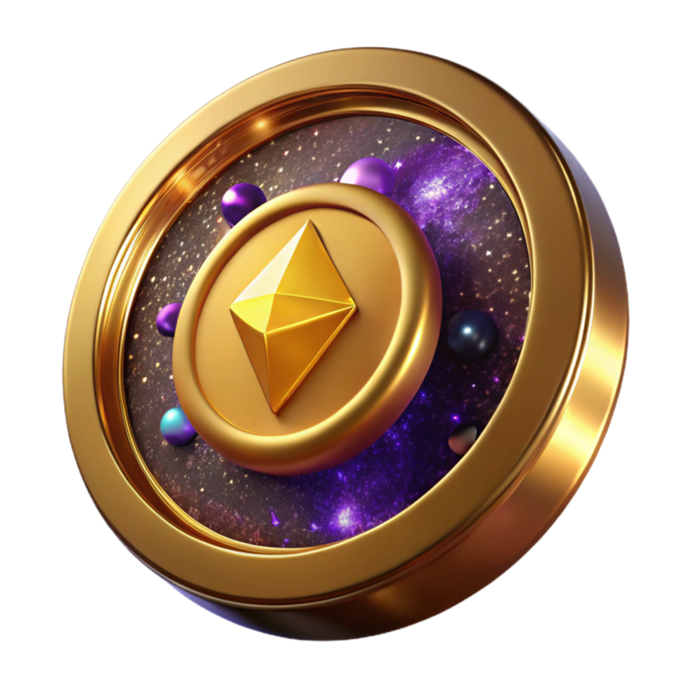 dramatic creative Shiny Gold Coin Front View Isolated exclusive png