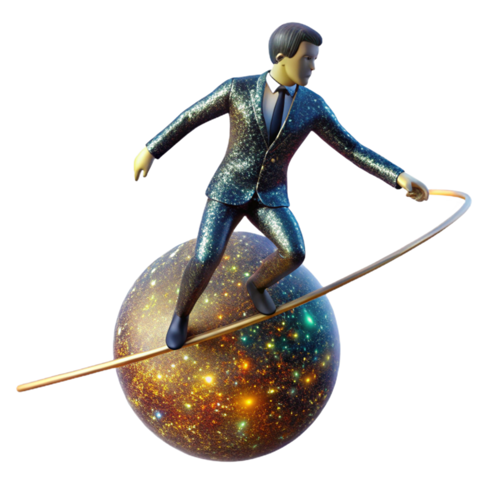 stunning contemporary Silhouette Businessman Tightrope Walker Isolated high resolution png