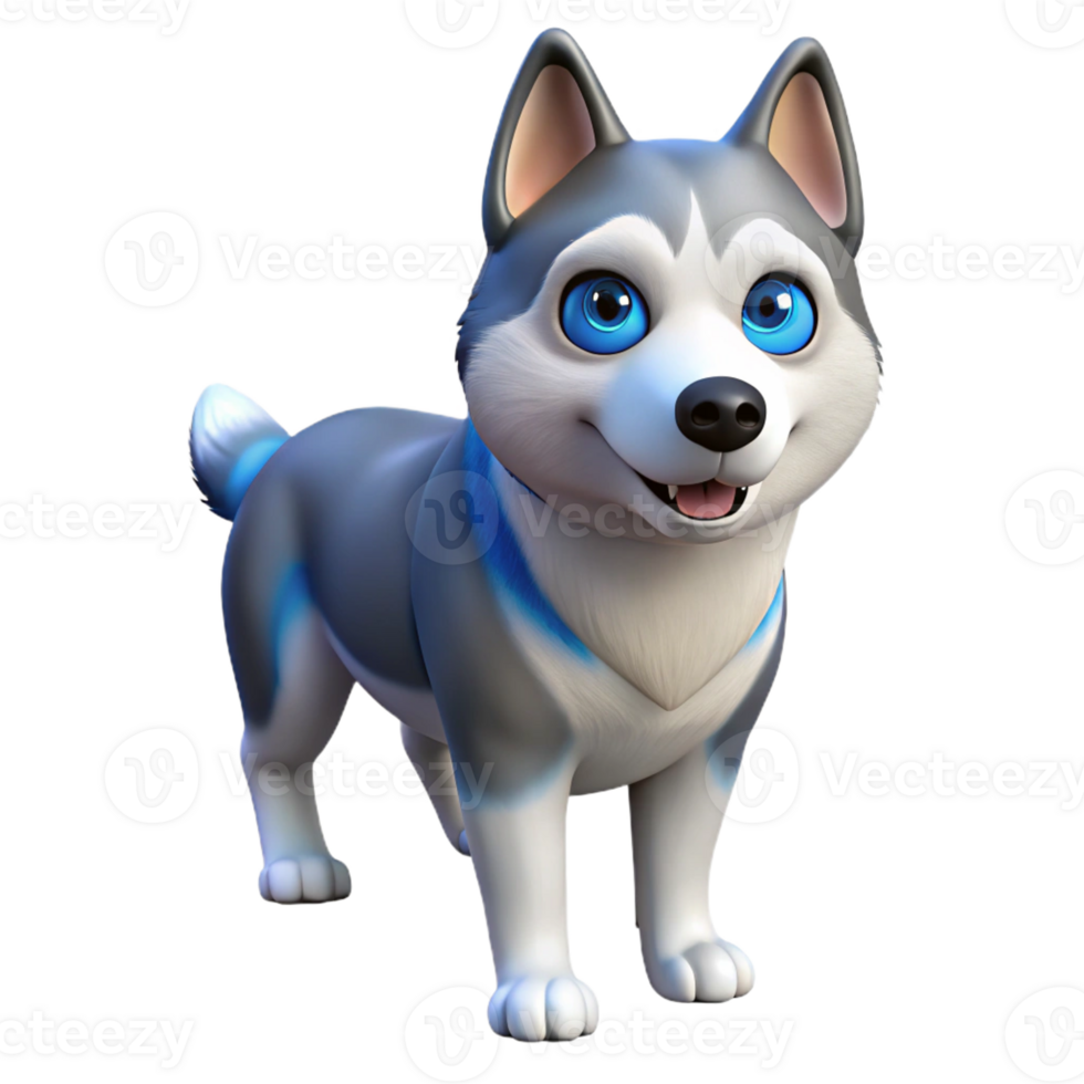 wonderful minimalist A Siberian Husky with blue eyes exclusive png