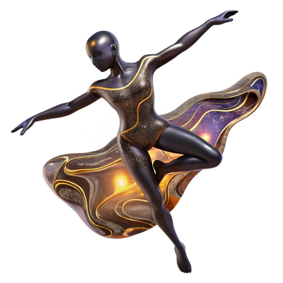 impressive artistic Silhouetted Dancer Cutout on Transparent Background exclusive png