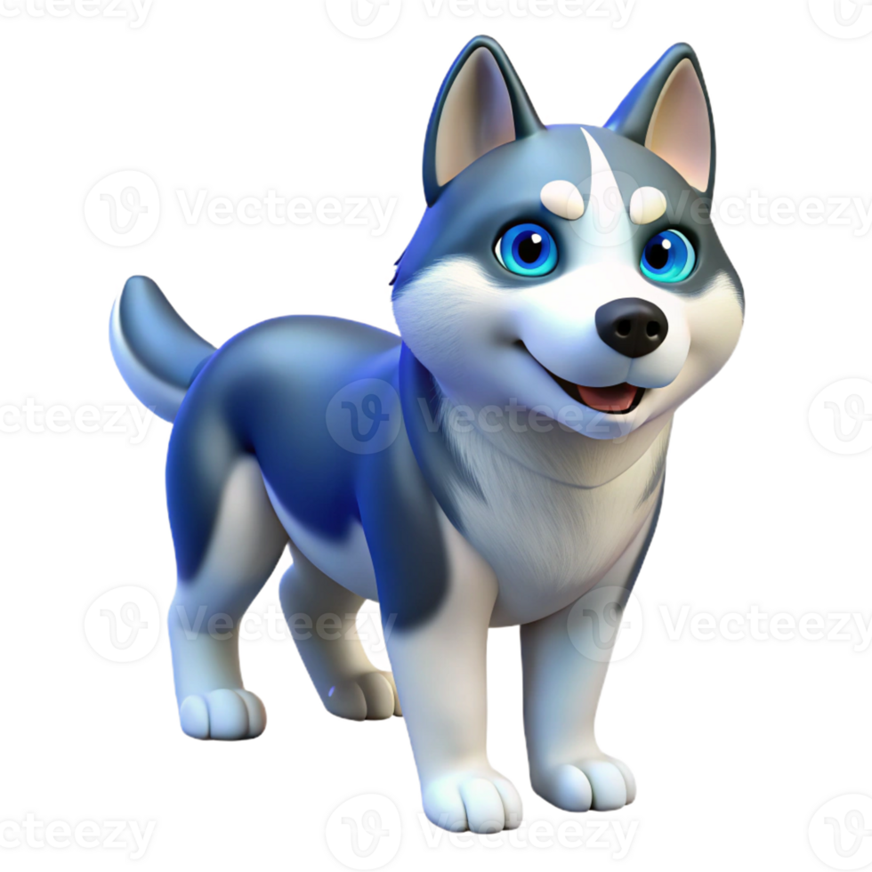 impressive minimalist A Siberian Husky with blue eyes original png