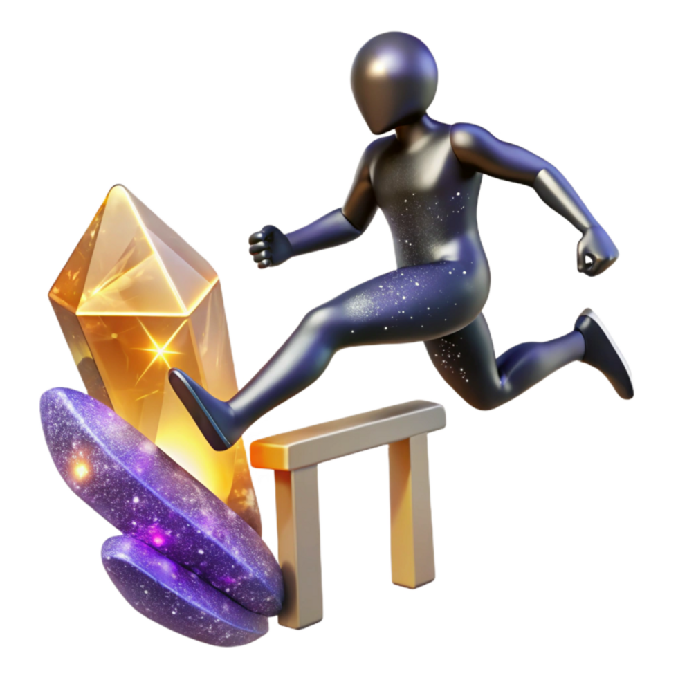stunning modern Silhouetted Figure Jumping Over Hurdle Transparent Background detailed png
