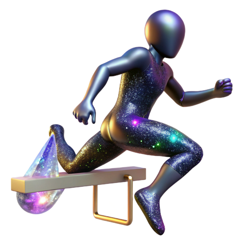 magnificent traditional Silhouetted Figure Jumping Over Hurdle Transparent Background high quality png
