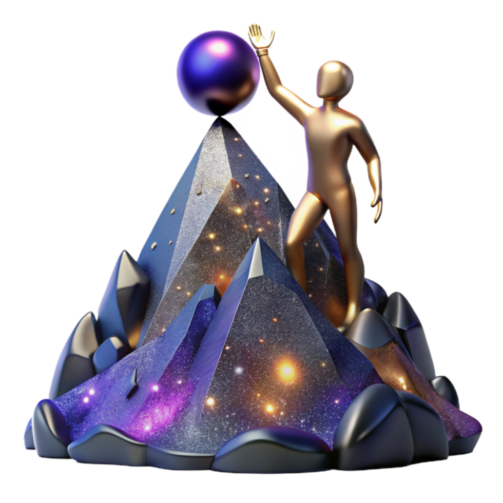 stunning creative Silhouetted Figure Reaching Summit Cutout high quality png