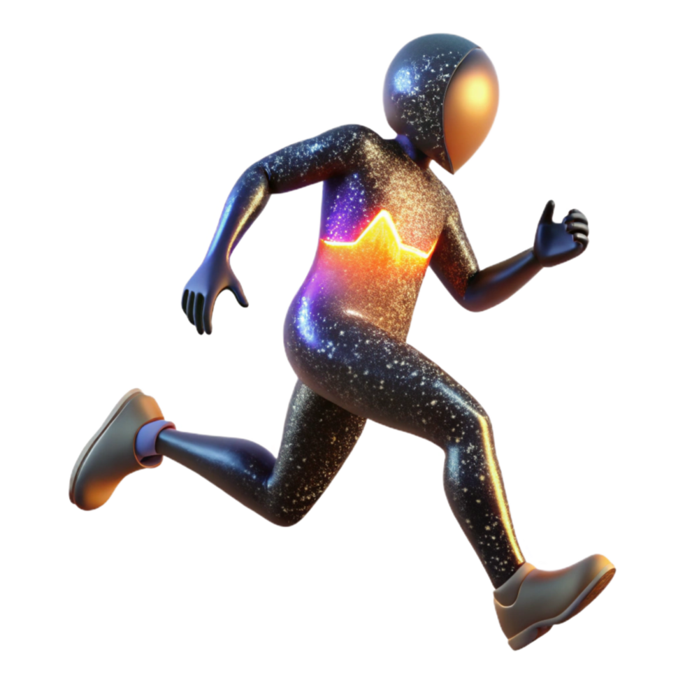 wonderful minimalist Silhouetted Runner at Sunset Cutout Transparent Background high quality png