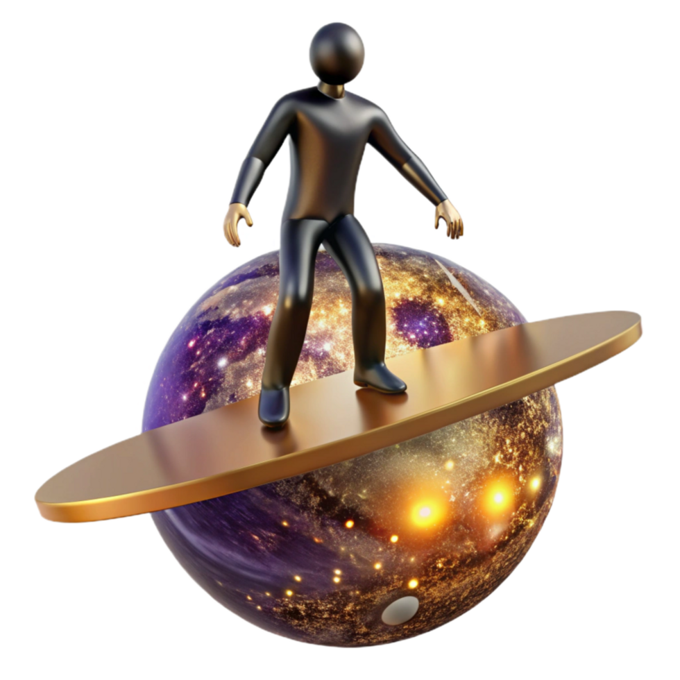 vibrant vintage Silhouette Man Balancing on Beam with Sunset Background Cutout exclusive png