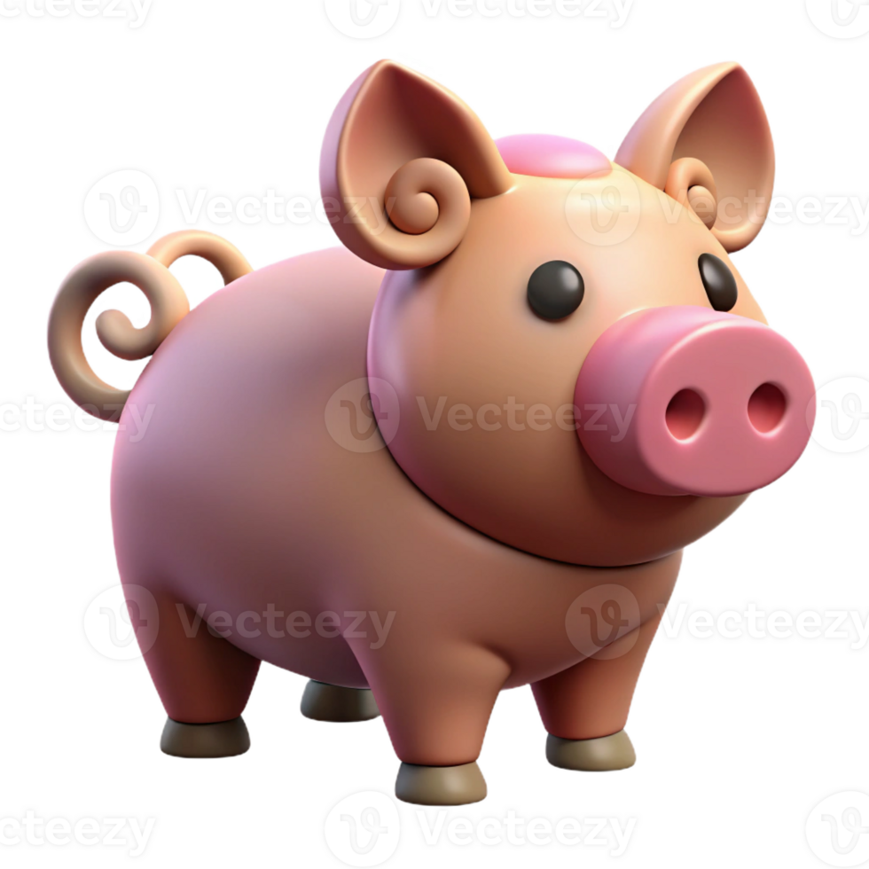 magnificent minimalist A pig with a curly tail genuine png