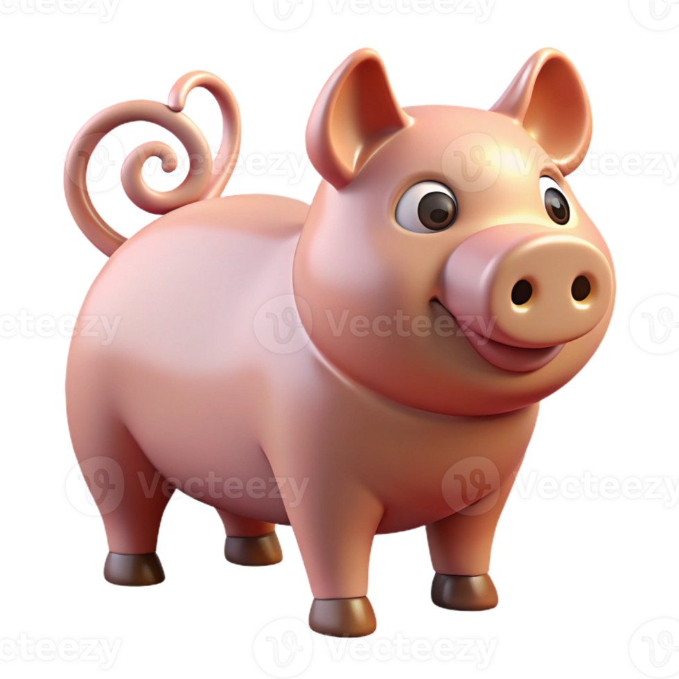 extraordinary contemporary A pig with a curly tail original png