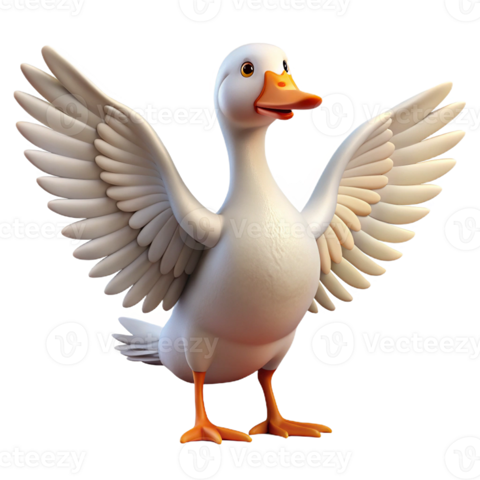 vibrant contemporary A goose with outstretched wings original png