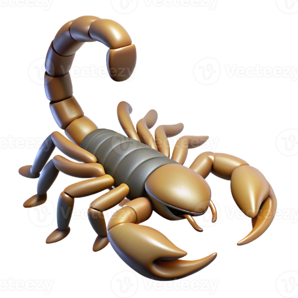 elegant contemporary A scorpion with its tail raised premium png
