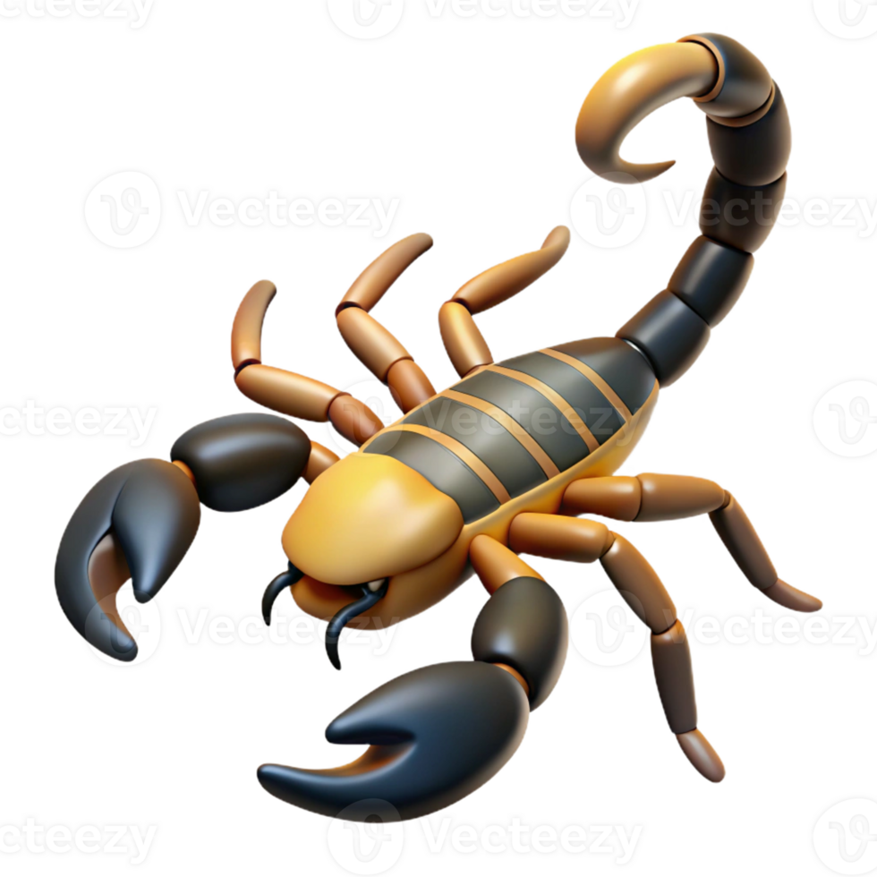 dramatic traditional A scorpion with its tail raised premium png