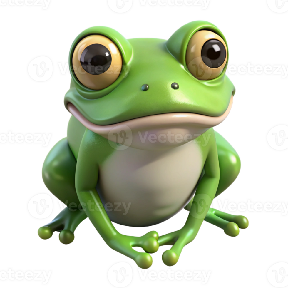 serene classic A frog with bulging eyes professional png